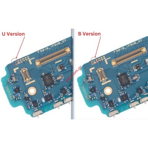 Γνήσια πλακέτα φόρτισης Samsung Galaxy S23 ULTRA SM-S918B 5G (VERSION B) 2023 Charge board SUB Charging Port TYPE-C Bulk ORIGINAL UNIVERSAL VERSION