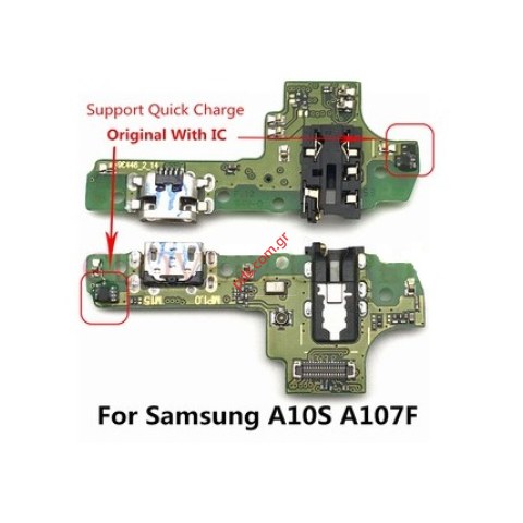 Γνήσια πλακέτα τροφοδοσίας Samsung Galaxy A10s (SM-A107F) M15 SUB PBA Charging connector MicroUSB TYPE-B M15 VERSION (NOT FOR EU)
