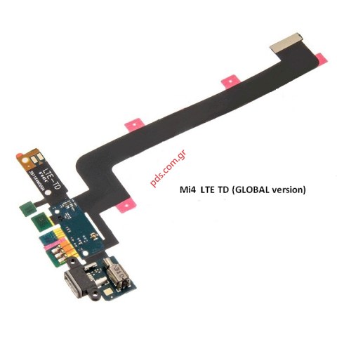 Ταινία με σύστημα τροφοδοσίας Xiaomi Mi4 LTE-TD Charging connector port board Flex cable Ταινία με σύστημα τροφοδοσίας Xiaomi Mi4 LTE-TD Charging connector port board Flex cable