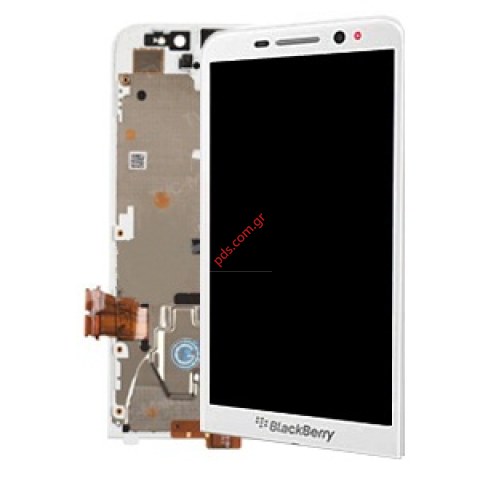 Γνήσια οθόνη complete set Blackberry Z30 4G White σε λευκό χρώμα (Frame / Speaker 4G Version)