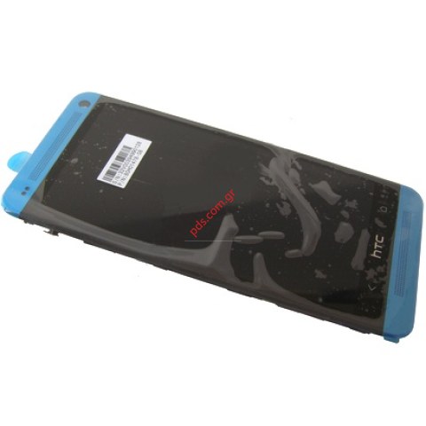 Γνήσια οθόνη complete σετ LCD HTC ONE M7 Blue σε μπλέ χρώμα.