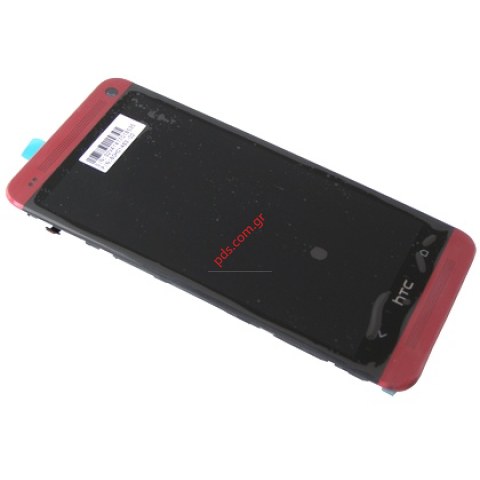 Γνήσια οθόνη complete σετ LCD HTC ONE M7 Red σε κόκκινο χρώμα.