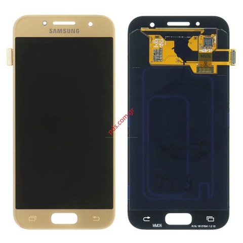 Γνήσια οθόνη LCD Gold Samsung SM-A320 Galaxy A3 (2017) σε χρυσό χρώμα Display+Touch Digitizer