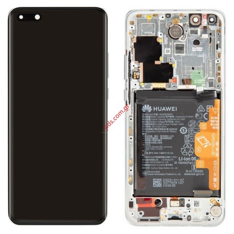 Γνήσια οθόνη LCD Huawei P40 Pro (ELS-NX9) White Silver σε λευκό χρώμα με μπαταρία και πλαίσιο frame SVP BOX (ORIGINAL) ΕΞΑΝΤΛΗΘΗΚΑΝ Γνήσια οθόνη LCD Huawei P40 Pro (ELS-NX9) White Silver σε λευκό χρώμα με μπαταρία και πλαίσιο frame SVP BOX (ORIGINAL) ΕΞΑΝΤΛΗΘΗΚΑΝ
