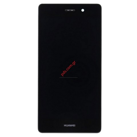 Γνήσια οθόνη LCD Huawei P8 Lite Black (Frame + Touch Screen + Display Glass) σε μαύρο χρώμα.