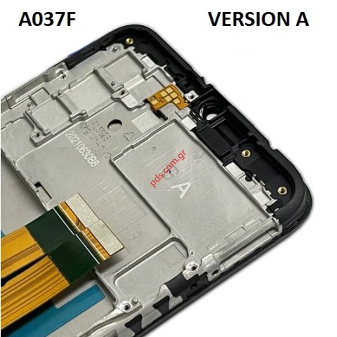 Γνήσια οθόνη LCD Samsung A037F Galaxy A03s WFRAME (A VERSION) FLEX CABLE BROWN ORIGINAL 