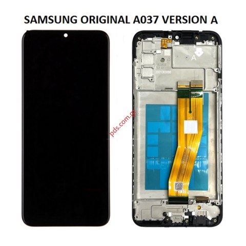 Γνήσια οθόνη LCD Samsung A037F Galaxy A03s WFRAME (A VERSION) FLEX CABLE BROWN ORIGINAL 