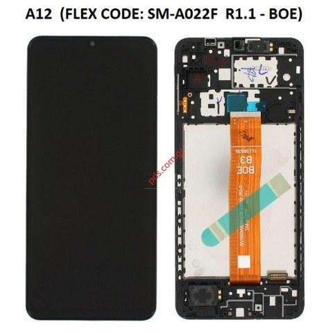 Γνήσια οθόνη LCD Samsung A125F Galaxy A12 2020 BOE (ORIGINAL W/FRAME) FLEX CODE: SM-A022F_R1.1 