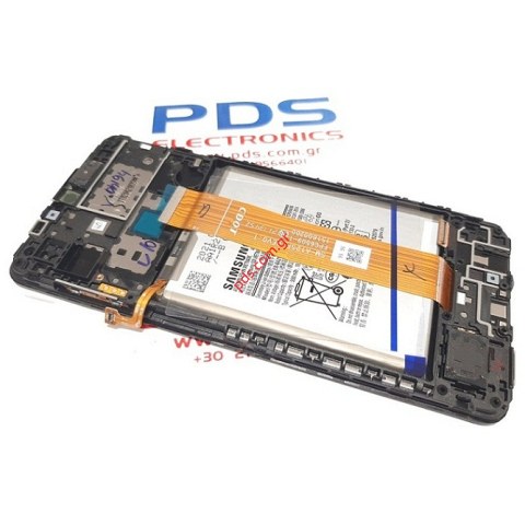 Γνήσια οθόνη LCD Samsung A125F Galaxy A12 2020 Full Black (ORIGINAL W/FRAME & BATTERY)