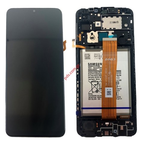 Γνήσια οθόνη LCD Samsung A125F Galaxy A12 2020 Full Black (ORIGINAL W/FRAME & BATTERY)