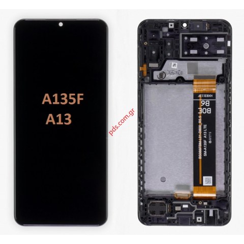 Γνήσια οθόνη LCD Samsung A13 4G Galaxy A135F 3/2022 Black W/frame ORIGINAL