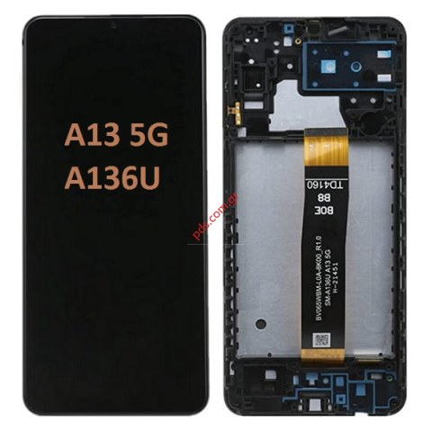 Γνήσια οθόνη LCD Samsung A13 5G Galaxy SM-A136B 2021 Black W/frame ORIGINAL (NOT EU - CHECK FLEX BOE B8)