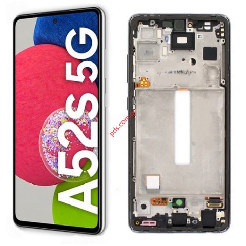 Γνήσια οθόνη LCD Samsung A52s Galaxy SM-A528F White W/frame ORIGINAL