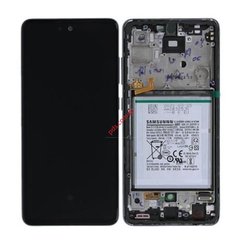 Γνήσια οθόνη LCD Samsung A52s SM-A528B Black σε μαύρο χρώμα W/frame & Battery (περιλαμβάνει πλαίσιο και μπαταρία) ORIGINAL