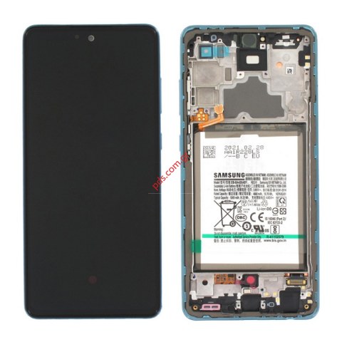 Γνήσια οθόνη LCD Samsung A725F Galaxy A72 2021 Blue σε μπλέ χρώμα (ORIGINAL W/FRAME & BATTERY)