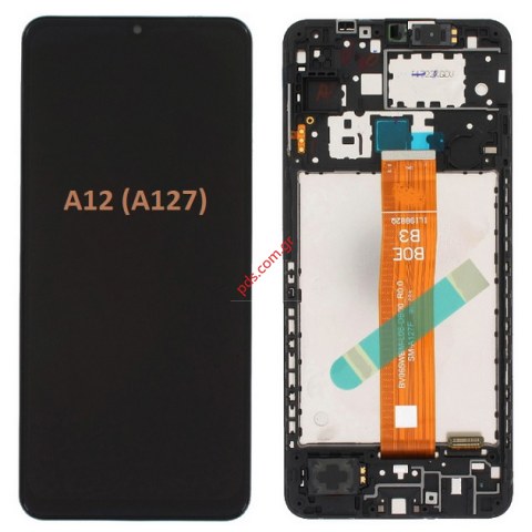Γνήσια οθόνη LCD Samsung Galaxy A12s Nacho (SM-A127) 2021 Black with frame ORIGINAL BOE-B3