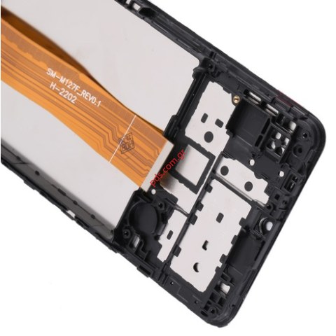 Γνήσια οθόνη LCD Samsung M127F Galaxy M12 2020 Black (ORIGINAL W/FRAME)