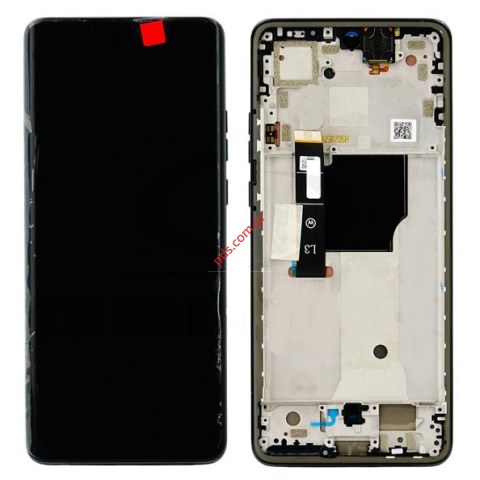 Γνήσια οθόνη Motorola Edge 40 Neo (XT-2307-1) Black Beauty W/Frame LCD Display P-OLED Touch Screen Digitizer σε μαύρο χρώμα ORIGINAL BOX