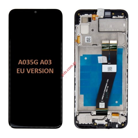 Γνήσια οθόνη Samsung Galaxy A03 (SM-A035G) 2022 PLS Display ORIGINAL (ΠΡΟΣΟΧΗ EU VERSION) BLACK FLEX CABLE SVP BOX