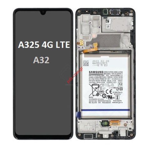 Γνήσια οθόνη Samsung Galaxy A32 4G LTE (SM-A325B) 2021 Black (ORIGINAL OLED) W/Battery