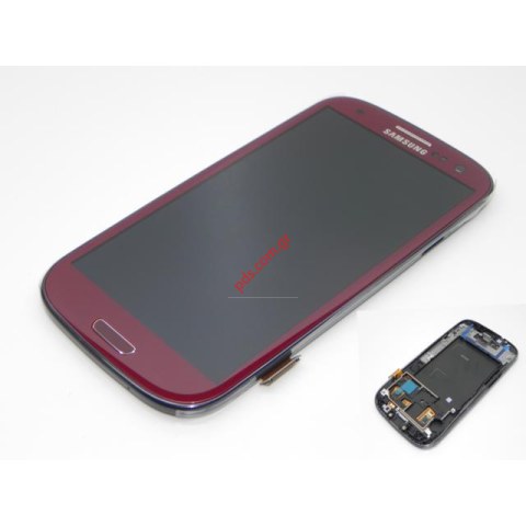Γνήσια οθόνη Samsung GT Galaxy S III i9300 LCD Display Touch Unit Digitazer Garnet Red
