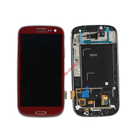 Γνήσια οθόνη Samsung GT Galaxy S III i9300 LCD Display Touch Unit Digitazer Garnet Red Γνήσια οθόνη Samsung GT Galaxy S III i9300 LCD Display Touch Unit Digitazer Garnet Red