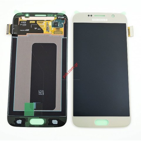 Γνήσια οθόνη σετ Gold Samsung Galaxy SM-G920F S6 (Super Amoled) Gold Platinum σε χρυσό χρώμα 
