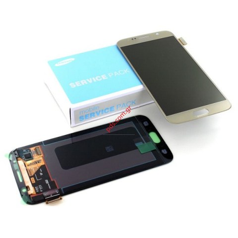 Γνήσια οθόνη σετ Gold Samsung Galaxy SM-G920F S6 (Super Amoled) Gold Platinum σε χρυσό χρώμα  Γνήσια οθόνη σετ Gold Samsung Galaxy SM-G920F S6 (Super Amoled) Gold Platinum σε χρυσό χρώμα