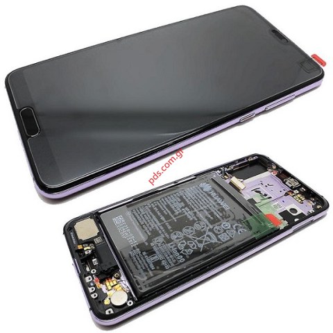Original set LCD Huawei P20 Pro Twilight Purple (Frame with Display + Touch screen digitizer panel & battery) Original Service Pack & Battery