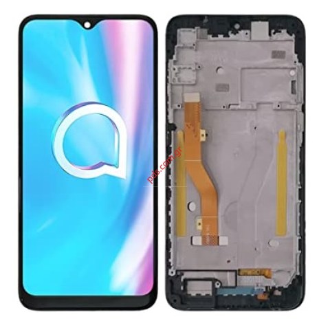 Γνήσια οθόνη σετ LCD Alcatel 1 SE Lite (4087D) 2020 Black Display Touch screen digitizer and frame σε μαύρο χρώμα Bulk  ORIGINAL