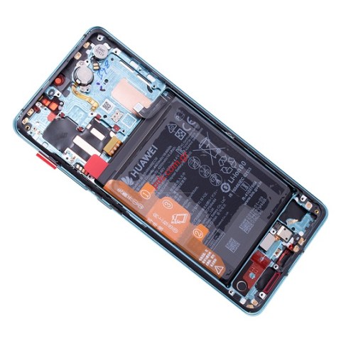 Γνήσια οθόνη σετ LCD Blue Huawei P30 PRO (VOG-L09) Aurora Blue Twilight σε μπλέ χρώμα Complete Front cover Display Touch screen digitizer and battery 