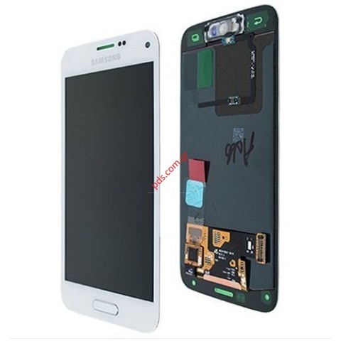 Γνήσια οθόνη σετ LCD Display Samsung G800F Galaxy S5 Mini White σε λευκό χρώμα