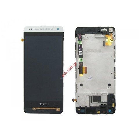 Γνήσια οθόνη σετ LCD HTC One Mini Silver (Front+LCD+Touchscreen) σε ασημί χρώμα