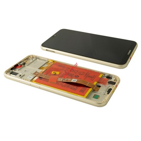 Γνήσια οθόνη σετ LCD Huawei P20 Lite (ANE-L21) Gold σε χρυσό χρώμα (Front cover Display Touch screnn digitizer & battery HB366481) ORIGINAL 