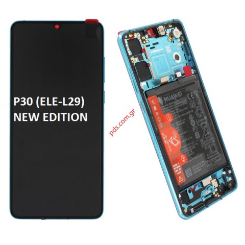 Γνήσια οθόνη σετ LCD Huawei P30 (ELE-L29) Aurora Blue σε μπλέ χρώμα (Front cover Finger Sensor Display Touch screen digitizer battery) NEW EDITION Γνήσια οθόνη σετ LCD Huawei P30 (ELE-L29) Aurora Blue σε μπλέ χρώμα (Front cover Finger Sensor Display Touch screen digitizer battery) NEW EDITION