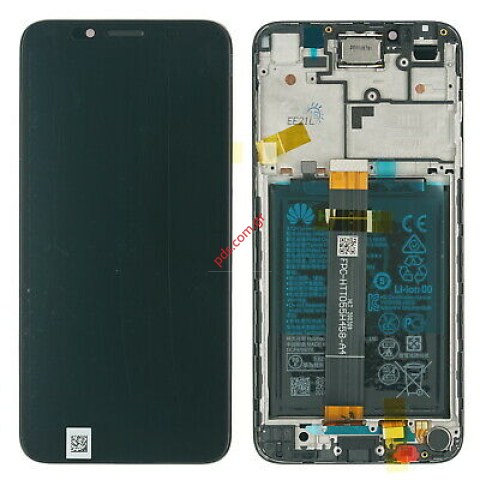 Original Set LCD Huawei Y5p (DRA-LX9) Black W/frame & Battery Bulk