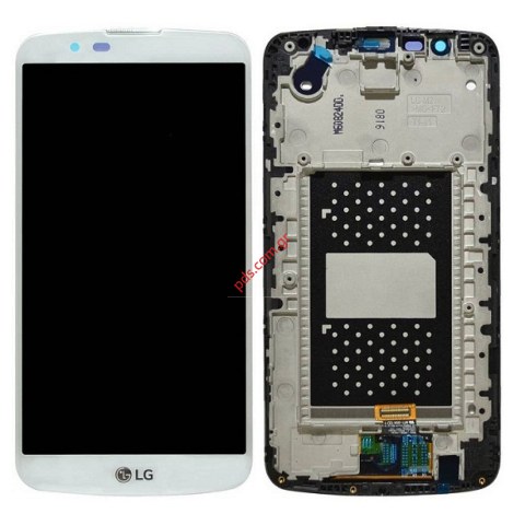 Original set LCD LG K420N K10 White (Front cover with touch screen and TFT LCD display) 