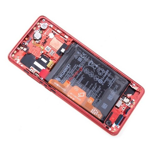 Γνήσια οθόνη σετ LCD Red Huawei P30 PRO (VOG-L09) σε κόκκινο Amber Sunrise Red χρώμα Complete with Front cover Display Touch screen with digitizer and battery 