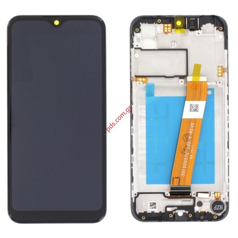 Γνήσια οθόνη σετ LCD Samsung A015F/DS Galaxy A01 Black με πλαίσιο