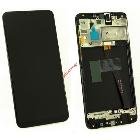 Γνήσια οθόνη σετ LCD Samsung A105G Galaxy A10 (NON EUROPE VARIANT) Black Display With Frame touch screen digitizer (ORIGINAL) COMPLETE SET 