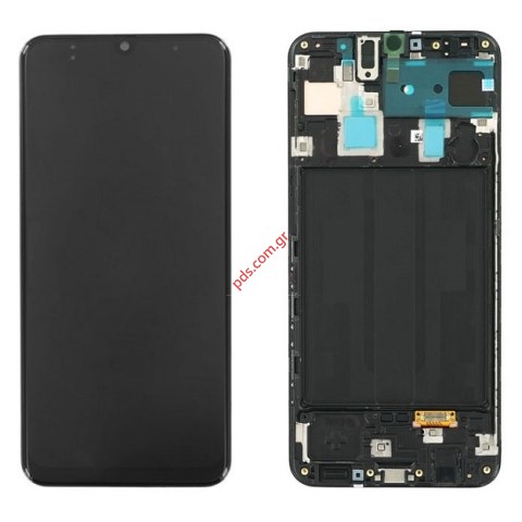 Γνήσια οθόνη σετ LCD Samsung A305 Galaxy A30 2019 W/FRAME Black σε μαύρο χρώμα Display with touch screen and digitizer ORIGINAL W/FRAME