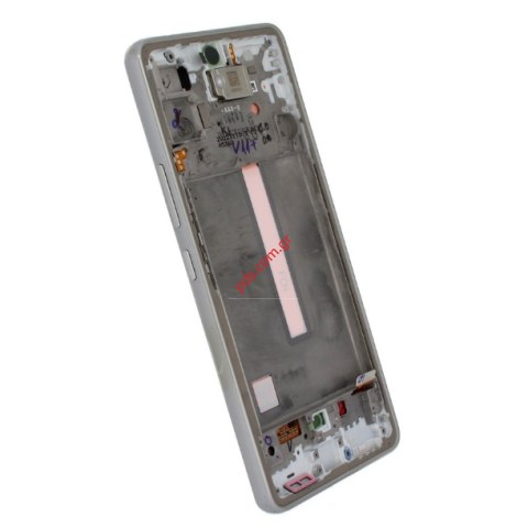 Γνήσια οθόνη σετ LCD Samsung A536B Galaxy A53 White W/Frame Display touch screen digitizer σε λευκό χρώμα ORIGINAL