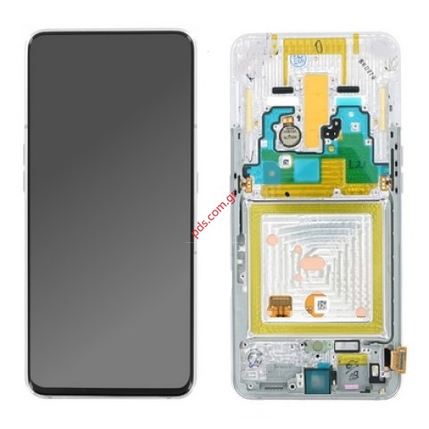 Γνήσια οθόνη σετ LCD Samsung A805 Galaxy A80 Silver (Display AMOLED Touch screen digitizer) σε ασημί χρώμα SVP BOX ORIGINAL