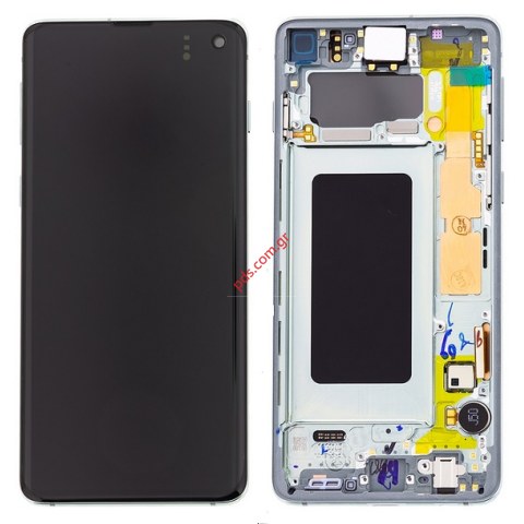 Γνήσια οθόνη σετ LCD Samsung G973 Galaxy S10 Prism Green (Complete Frame Display touch screen with digitizer) σε πράσινο χρώμα Γνήσια οθόνη σετ LCD Samsung G973 Galaxy S10 Prism Green (Complete Frame Display touch screen with digitizer) σε πράσινο χρώμα