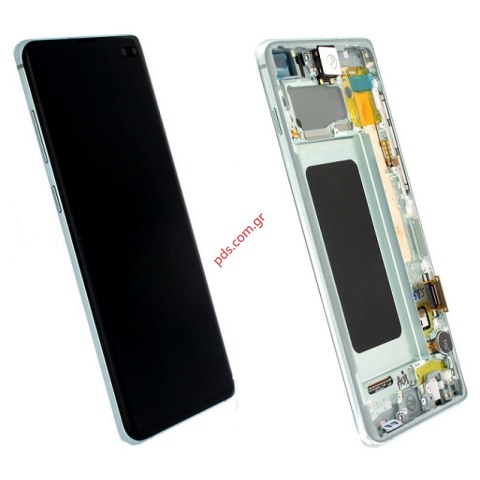Γνήσια οθόνη σετ LCD Samsung G975F Galaxy S10+ Prism Green (Complete Frame Display touch screen with digitizer) σε πράσινο χρώμα