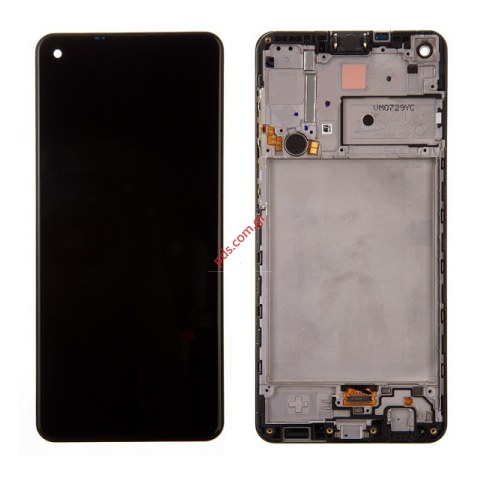 Γνήσια οθόνη σετ LCD Samsung Galaxy A21s SM-A217 Black Display PLS Touch screen Digitizer σε μαύρο χρώμα W/Frame SVP BOX (ORIGINAL) 