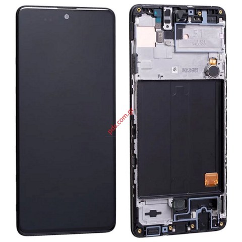 Γνήσια οθόνη σετ LCD Samsung Galaxy A51 4G (2019) SM-A515F Touch screen with digitizer and frame σε μαύρο χρώμα (ORIGINAL w/frame)