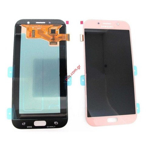 Γνήσια οθόνη σετ LCD Samsung Galaxy A7 2017 (SM-A720F) Pink Display module LCD + Touch screen Digitizer σε ροζ χρώμα