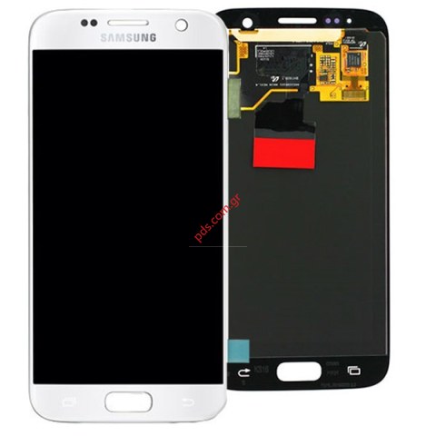 Γνήσια οθόνη σετ LCD Samsung SM-G930F Galaxy S7 White σε λευκό χρώμα.  Γνήσια οθόνη σετ LCD Samsung SM-G930F Galaxy S7 White σε λευκό χρώμα.
