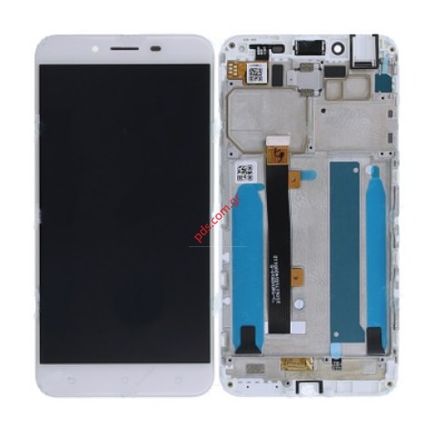 Γνήσια οθόνη σετ LCD White Asus ZenFone 3 Max ZC553KL With Frame Display with Touch screen digitizer με το πλαίσιο σε λευκό χρώμα